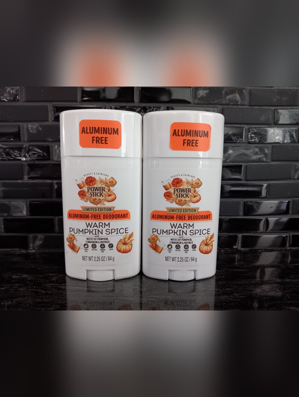 Power Stick Warm Pumpkin Spice Aluminum-Free Deodorant 2pk Duo